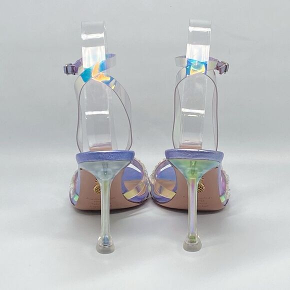 Aquazzura Meteorite PVC Embellished Ankle-Strap Sandals size 36 - Picture 7 of 15